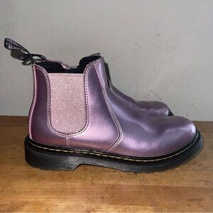 Dr. Doc Martens Purple Chelsea Boots 2976J Metallic Side Zip Womens US 5 EU 36